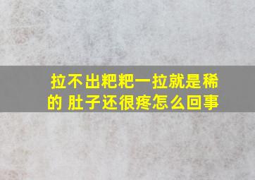 拉不出粑粑一拉就是稀的 肚子还很疼怎么回事